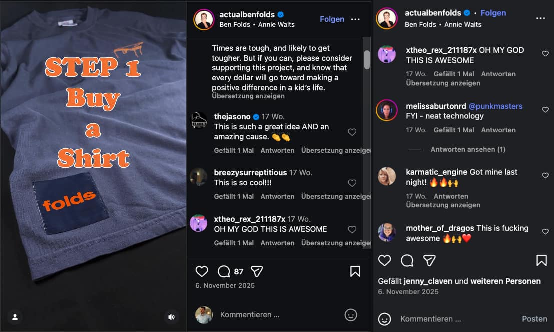 Ben Folds NFC T-shirt and fans reactions
