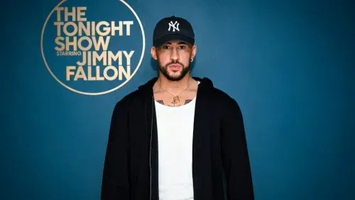 Bad Bunny ready to step onto a stage at tonight show starring Jimmy Fallon