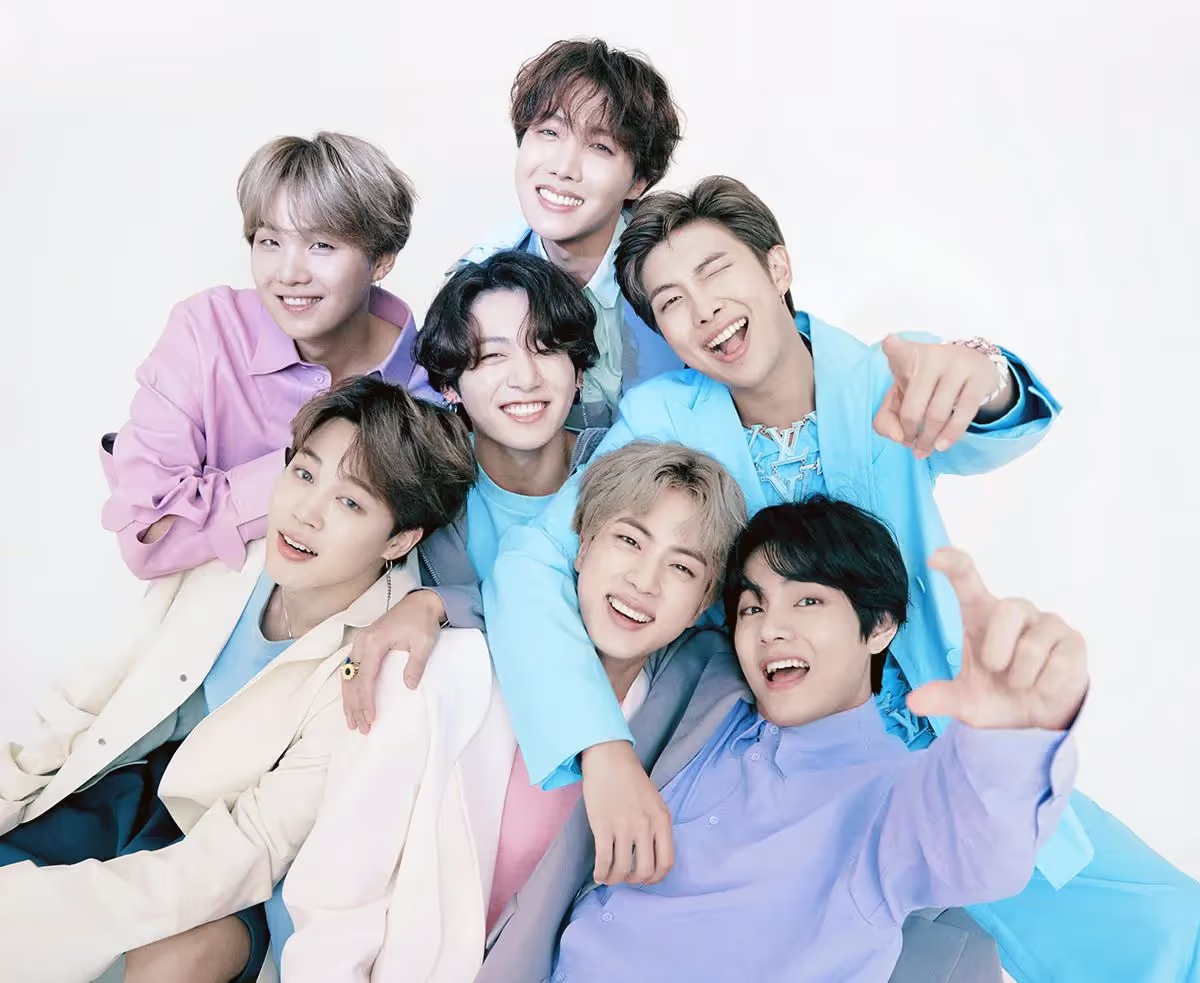 BTS members: RM, Suga, J-Hope, Jin, Jimin, V and Jung Kook