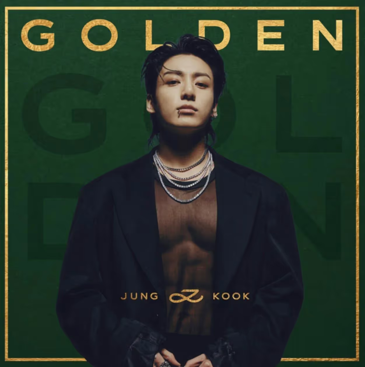 Jung Kook on the cover of his solo debut album "Golden", released Nov 3
