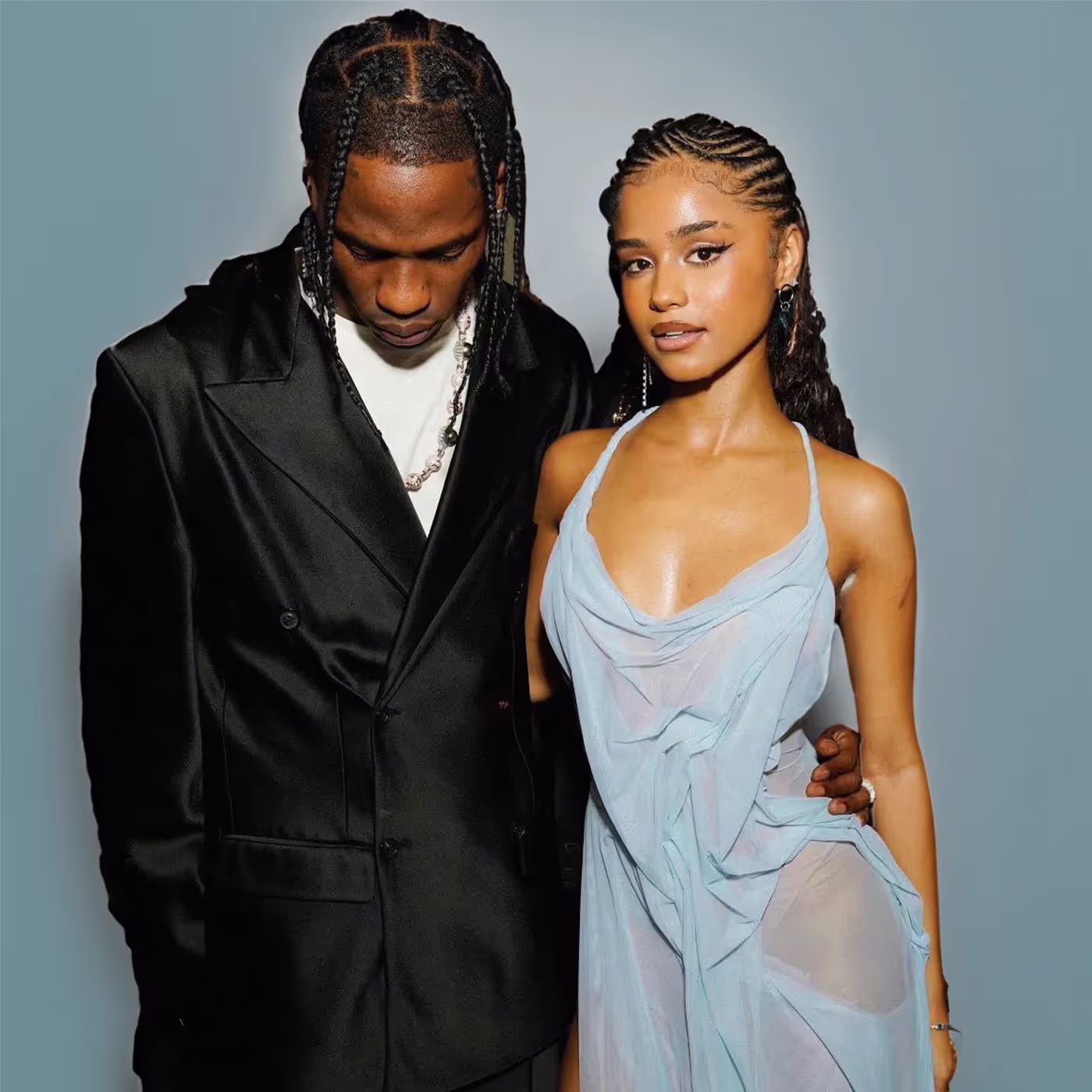 Tyla and Travis Scott for release of "water" on a cover of New Music Friday, PopFiltr