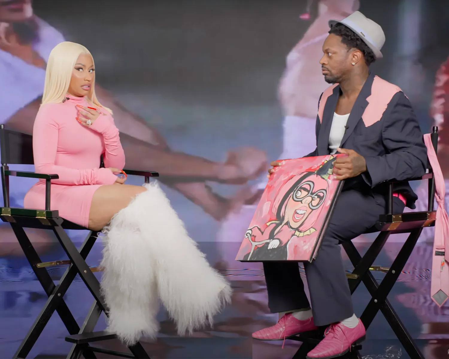 Nicki Minaj reacts to Roman Portrait from Funny Marco in "open thoughts" episode from December 25