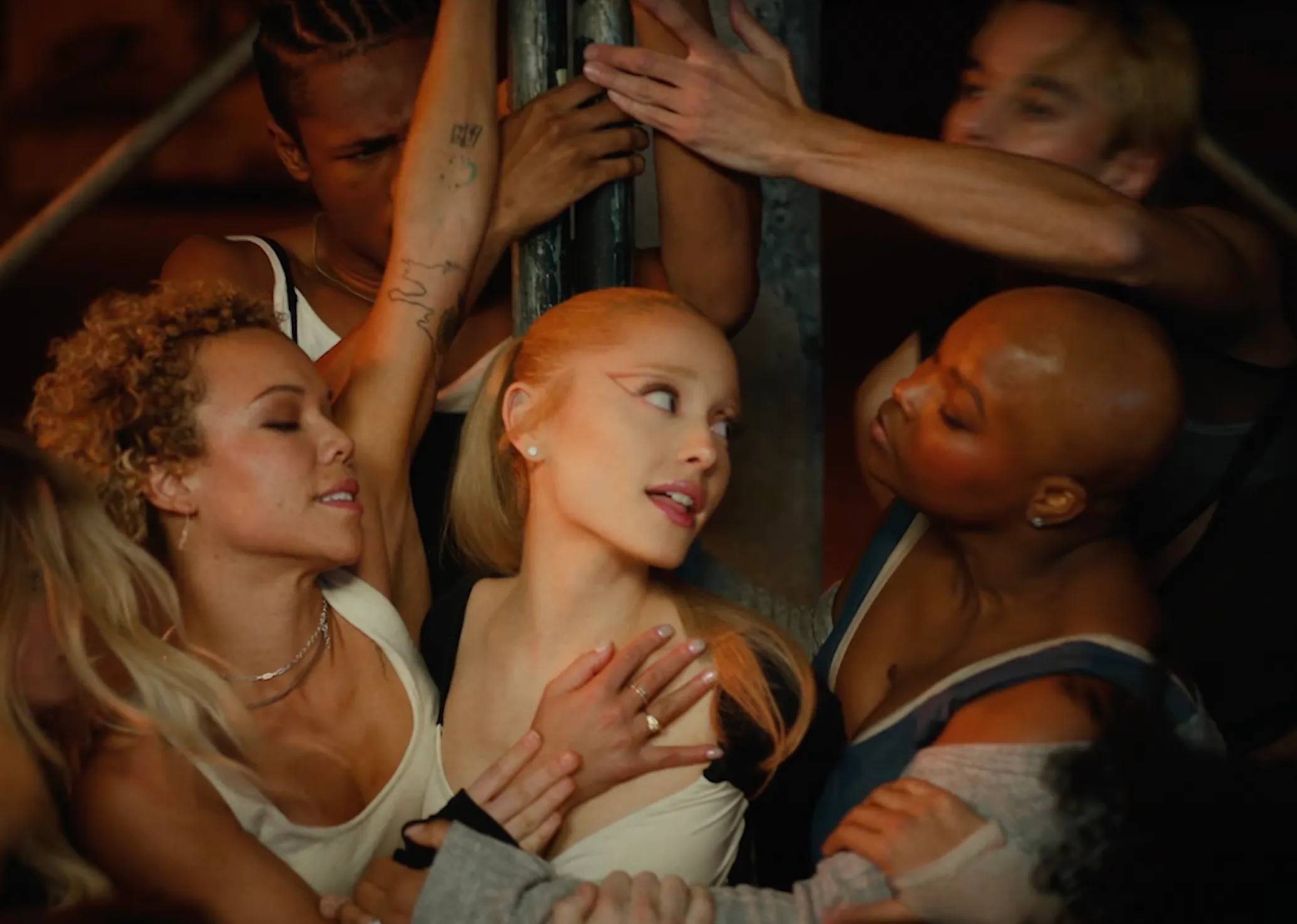 Ariana Grande and the dancers in 'yes, and?' music video