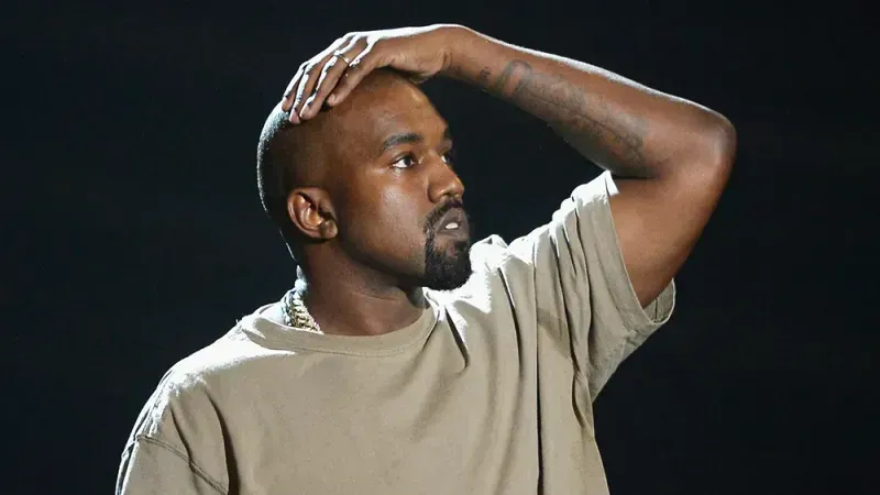 Kanye West portrait on a black backdrop