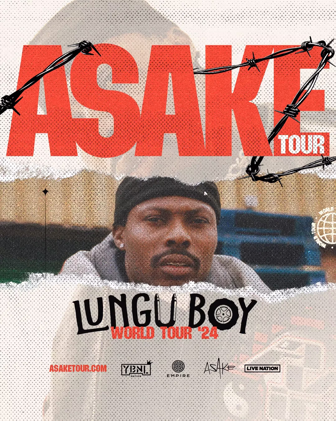Asake, Lungu Boy World Tour 2024, official poster