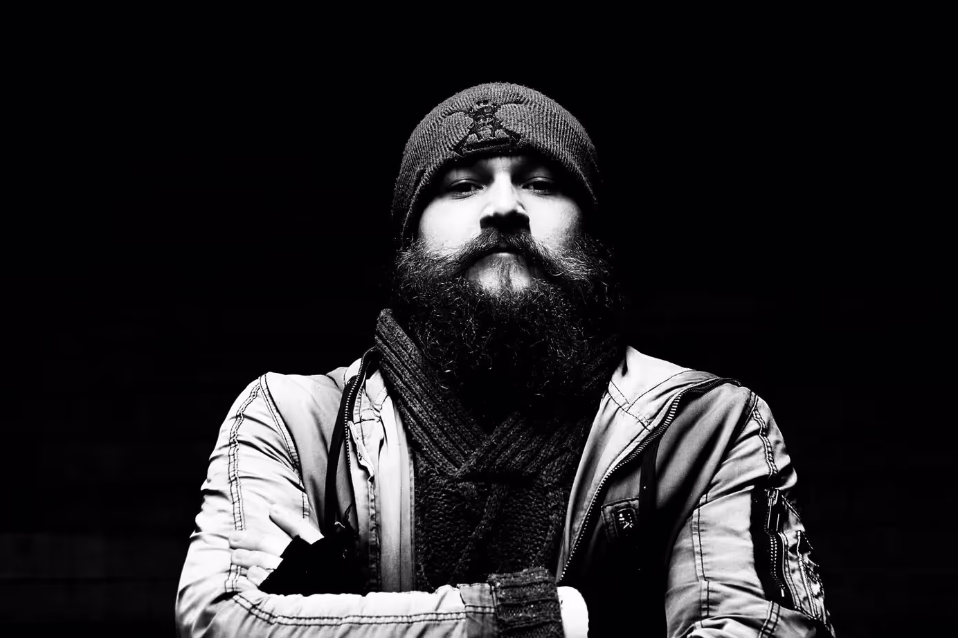 Mindistry, black and white portrait