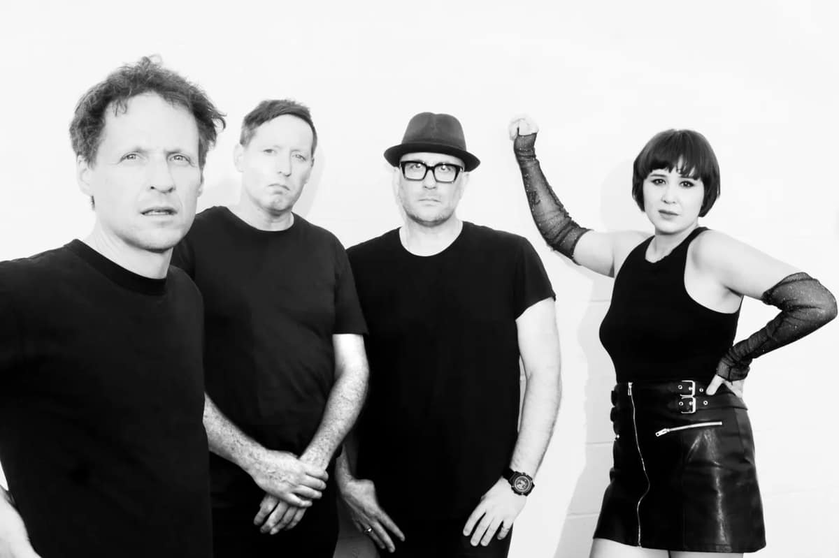 The Haptics, black and white, Jin - Vocals, Cam - Guitar, Michael - Bass, Alexis - Drums