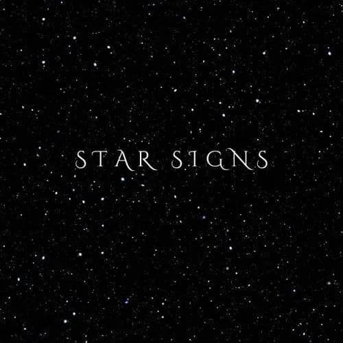 Liv Hanna, 'star signs' single cover art: night sky with stars and single title