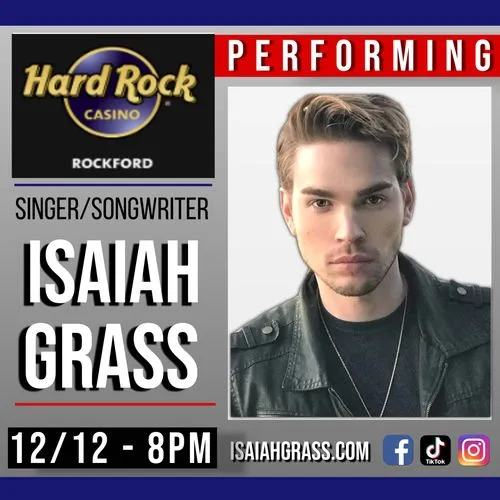 Hard Rock Casino and Isaiah Grass, official poster for the performance on 12.12.2024