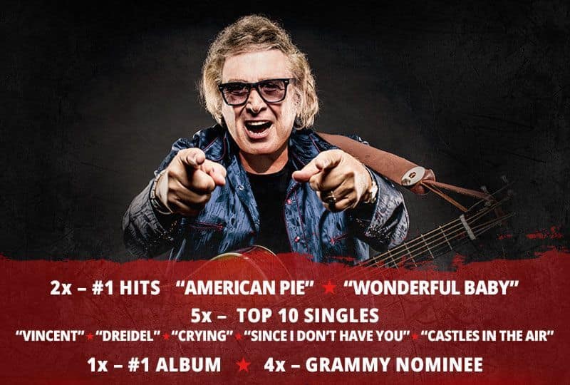 Don McLean tour announcement poster; production by Day After Day