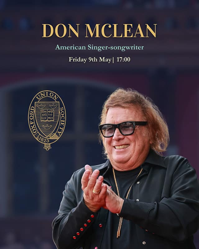 Don McLean, Oxford Union Society appearance poster