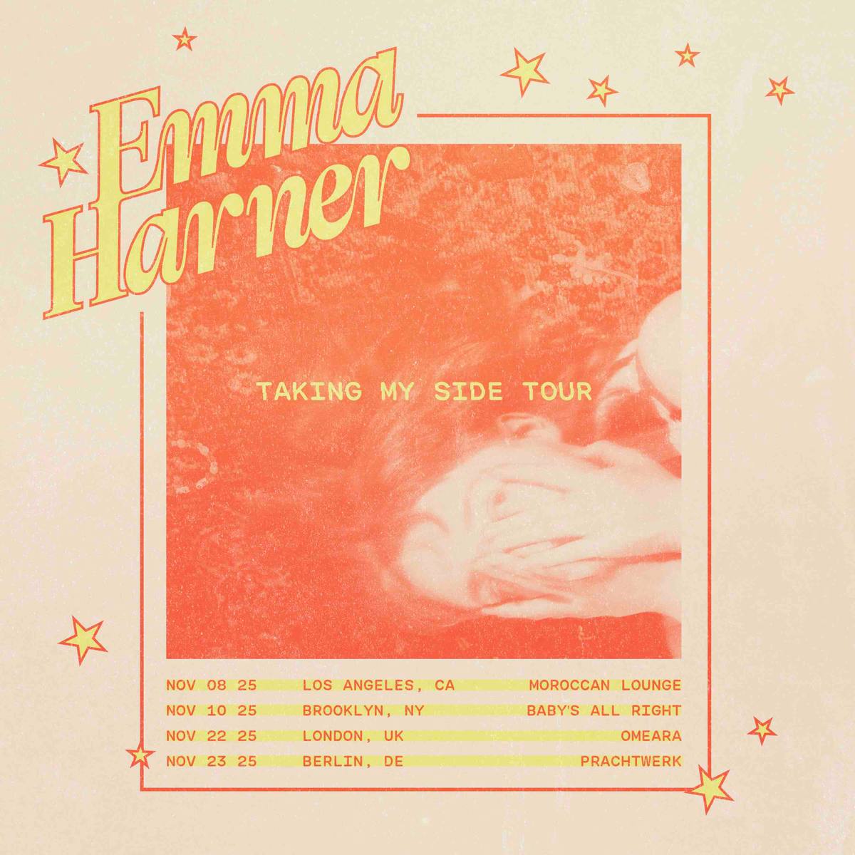 Emma Harner, Taking My Side Tour, official poster