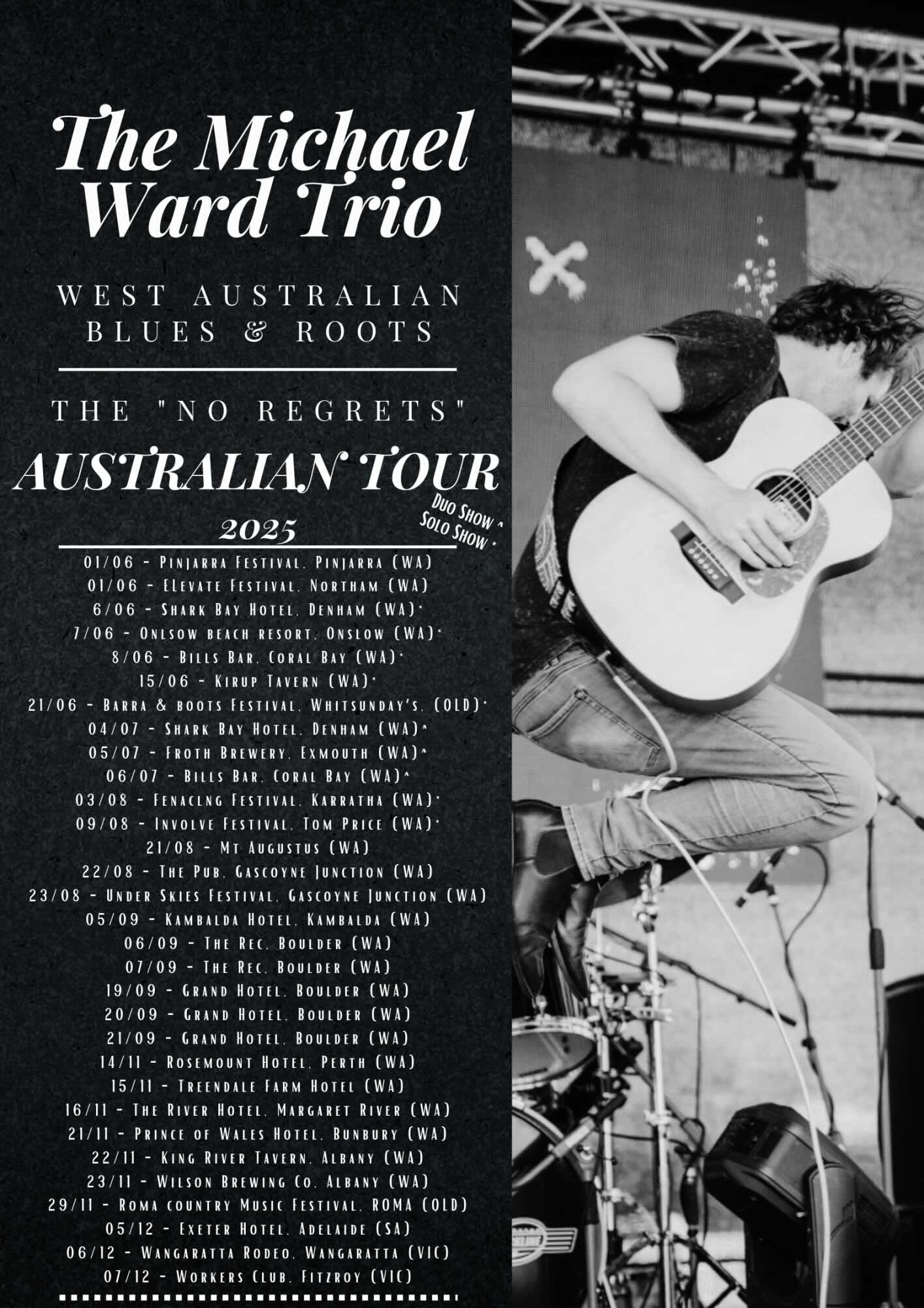 Michael Ward, 'No Regrets Tour', official poster