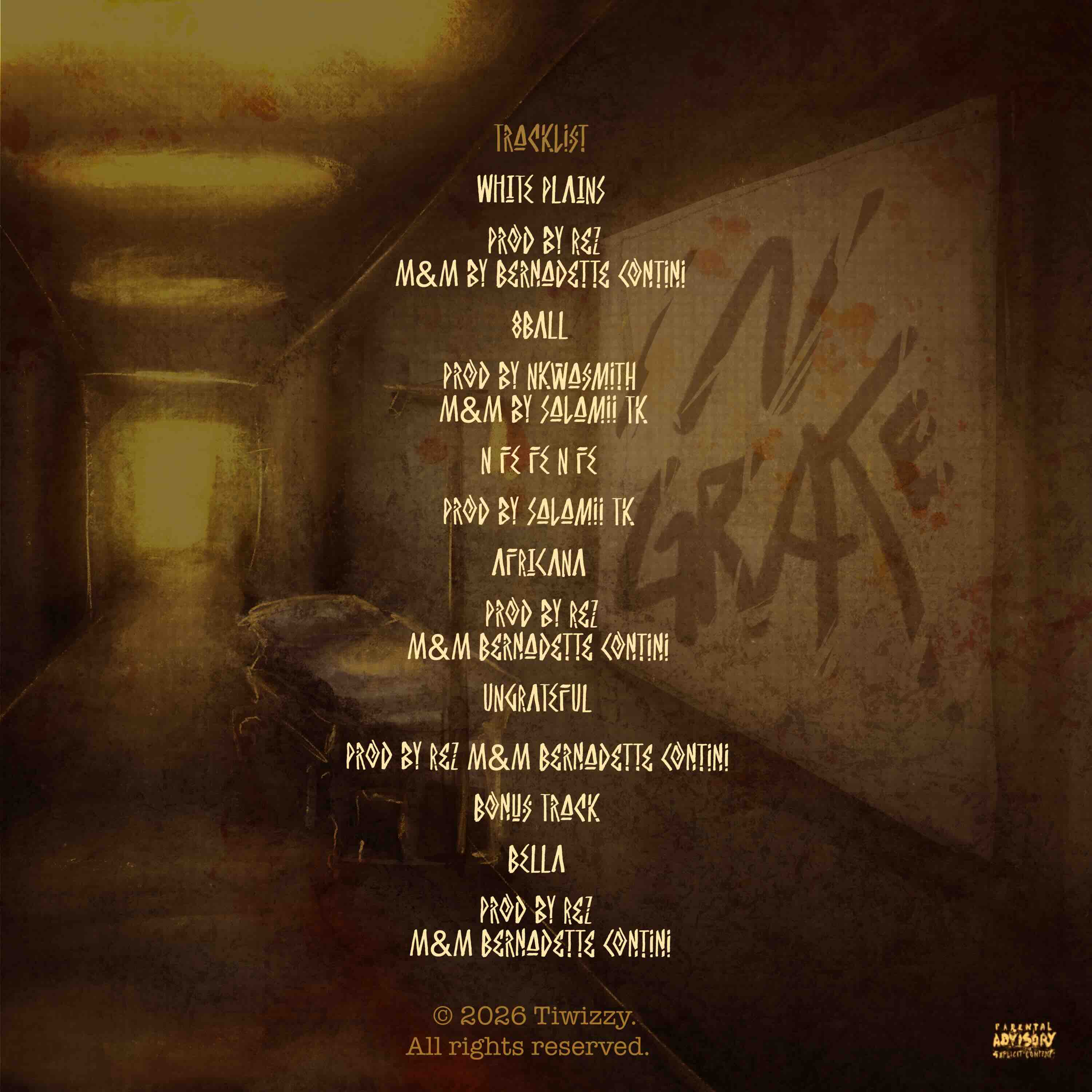 Tiwizzy, Ungrateful African Youth, Tracklist