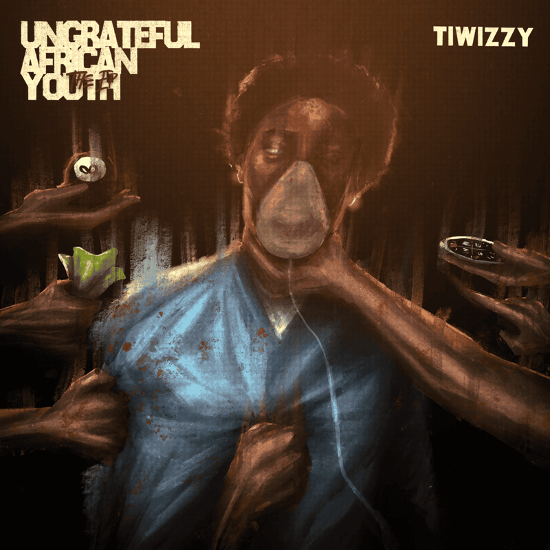 Tiwizzy, "Ungrateful African Youth", portada del EP. Un eco visual del ruido interior.