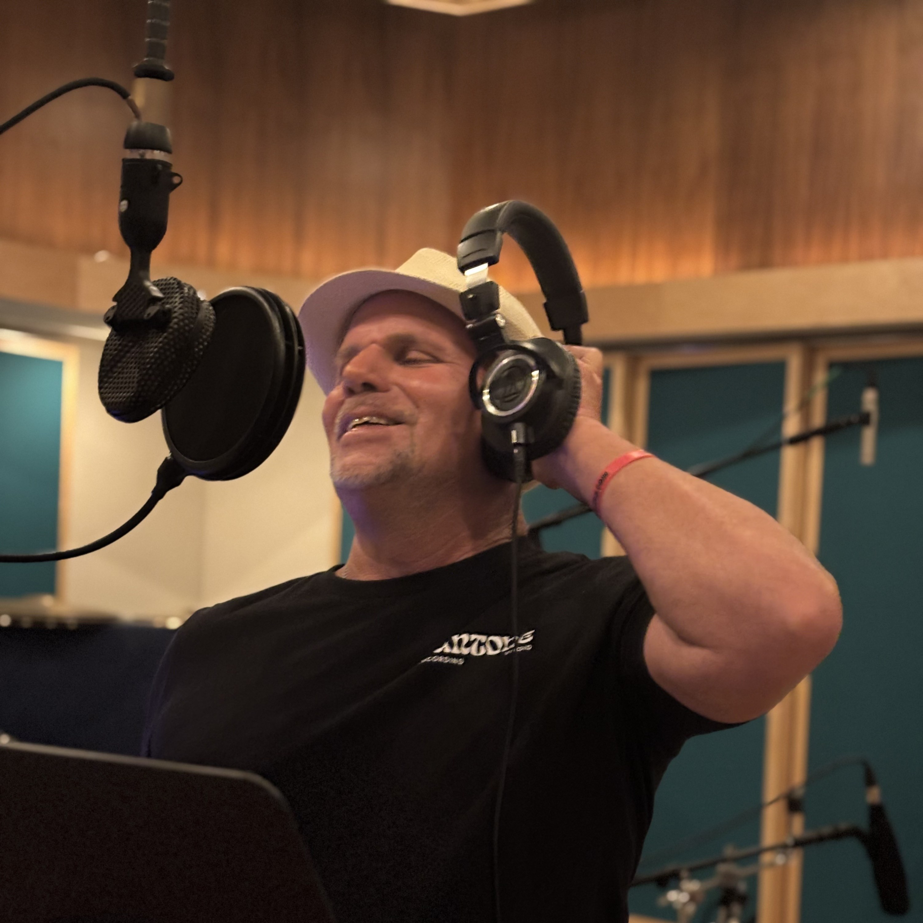Andy Jennings at Suntone Recording Studio in Savannah GA, working on tracks for his debut album.