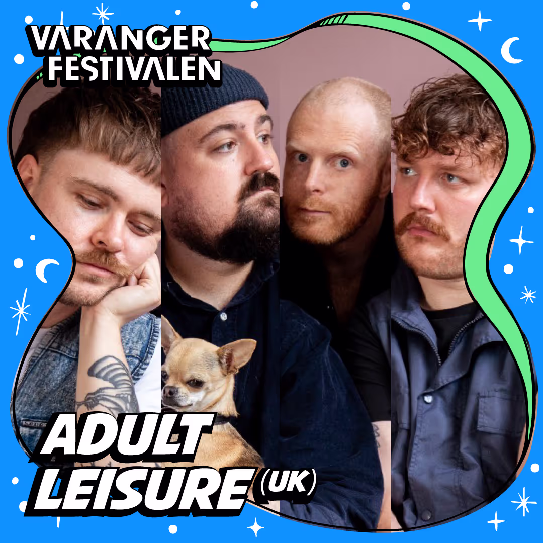 adult leisure on varanger festivalen official poster, kiss me like you miss her music video release